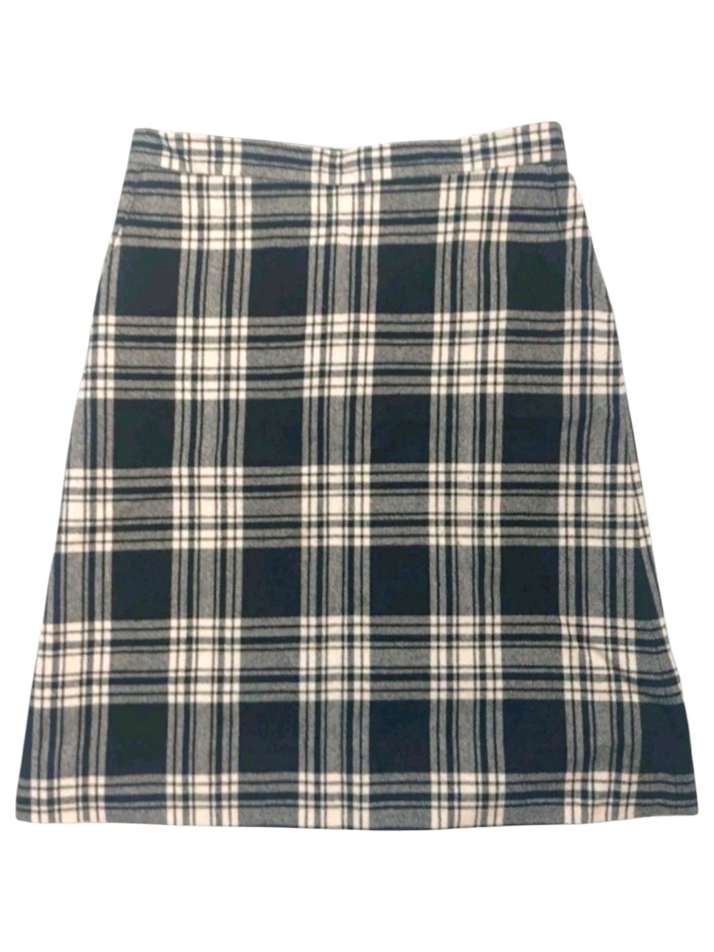 Vintage Black & White Plaid A-Line Mini Skirt-Ladies size 12 Lined with Pockets